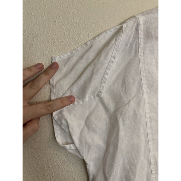 Talbots Irish Linen Women’s Button Down Shirt Size 16W Adjustable Wait Lagenlook - Picture 5 of 6